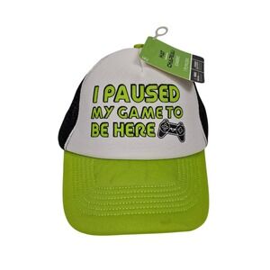 AMSCON Cap Snapback Boy's Hat‎ "I PAUSED MY GAME TO BE HERE" Youth Hat NWT